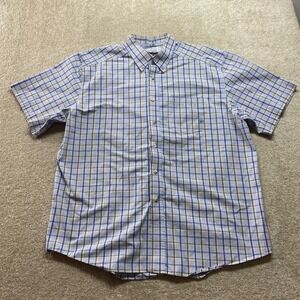 Ariat Pro Series Shirt Mens XL Plaid Short Sleeve Button Down Western Preppy